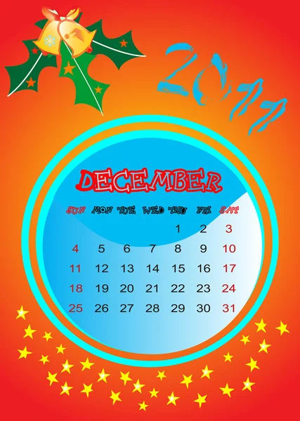 Календар грудня 2011 — стоковий вектор