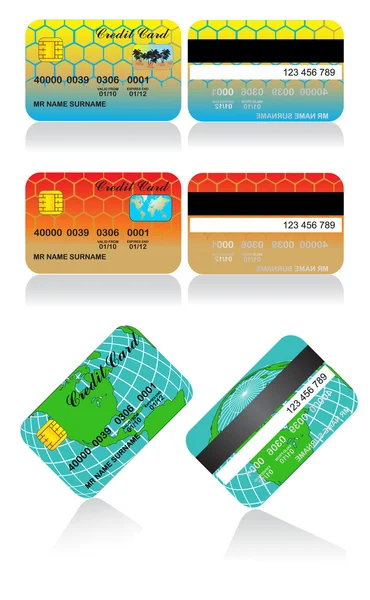 stock vector Credit card set