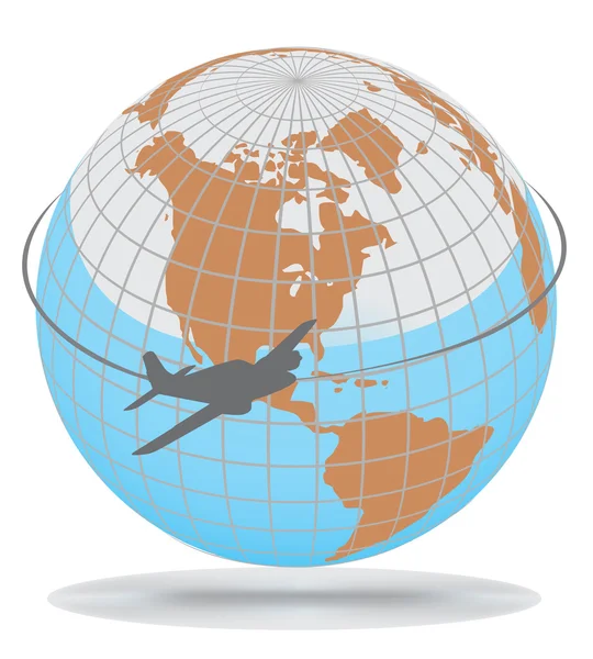 Route aérienne autour du monde — Image vectorielle