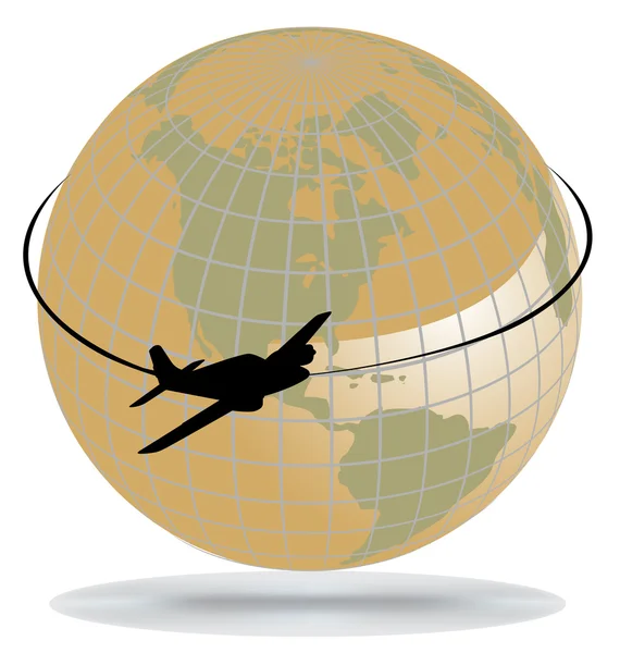 世界中の飛行機のルート — ストックベクタ