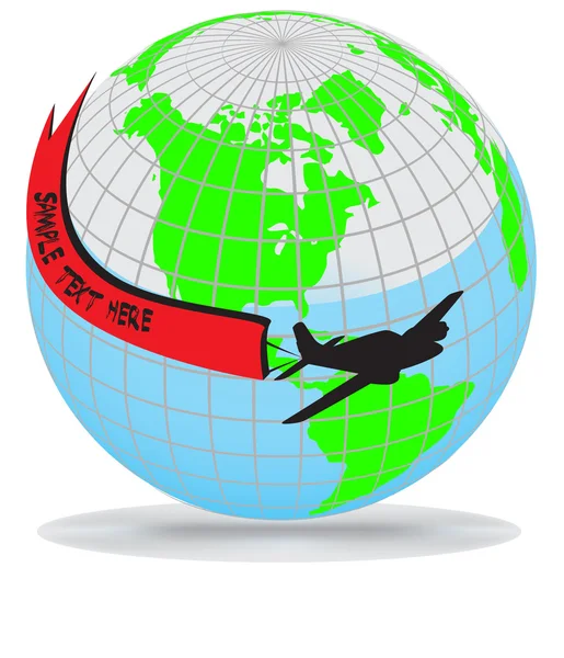Flygplan rutt runt om i världen — Stock vektor