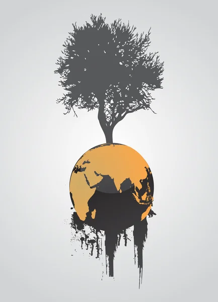 Globy ziemi z drzewa — Wektor stockowy