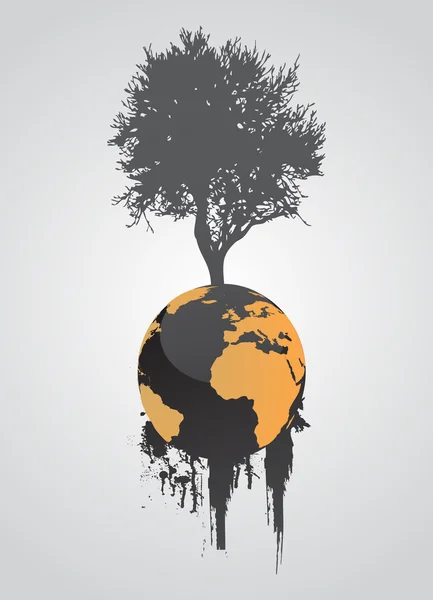 Globy ziemi z drzewa — Wektor stockowy