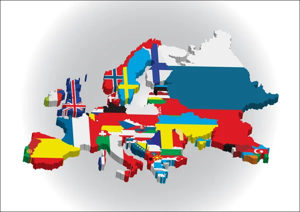 Esquema de mapas de los países del continente europeo — Vector de stock