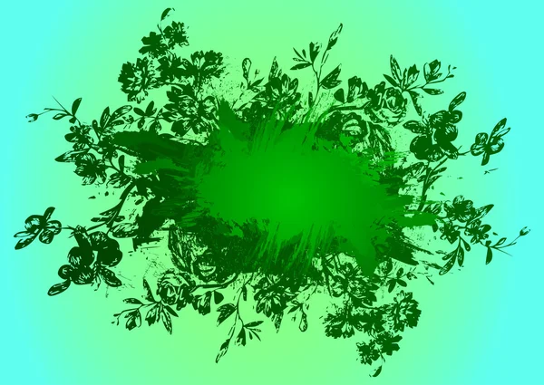 Eléments floraux grungy — Image vectorielle