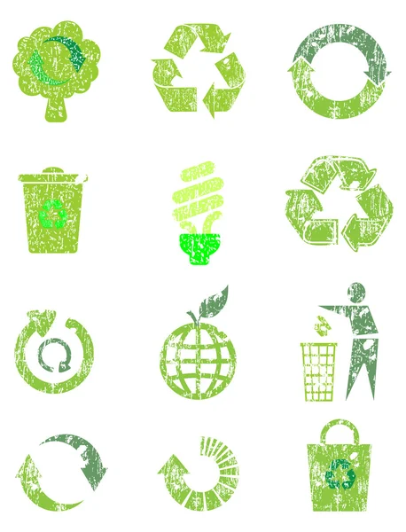 Reciclar icono conjunto — Archivo Imágenes Vectoriales
