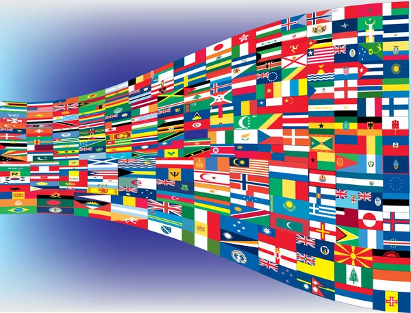 Повний набір прапорів світу — стоковий вектор