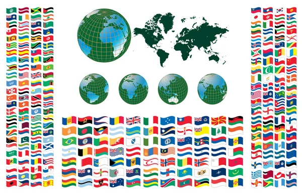 A világ összes zászlók — Stock Vector