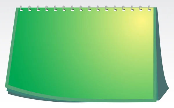 Calendario verde scrivania vuota — Vettoriale Stock