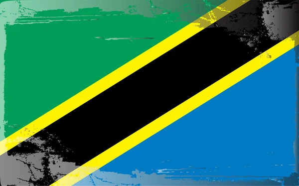 Grunge bayrak serisi-Tanzanya — Stok fotoğraf