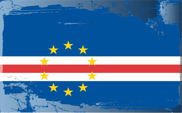 Grunge zászló sorozat-zöld-foki Köztársaság — Stock Fotó