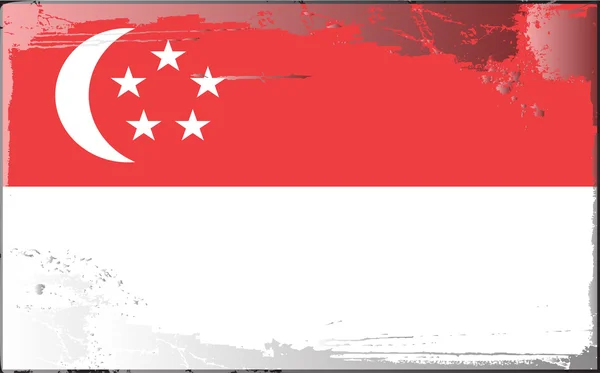 Grunge bayrak serisi-Singapur — Stok fotoğraf