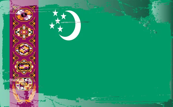 Гранж прапор серії Туркменістану — стокове фото