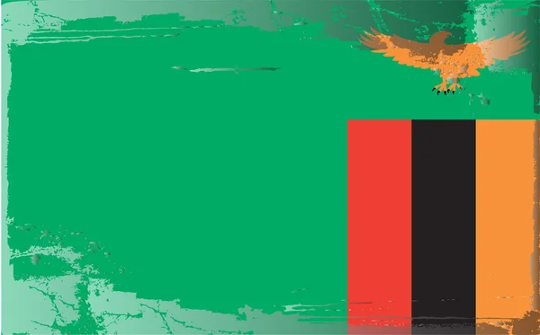 Bandeira Grunge série-Zâmbia — Fotografia de Stock