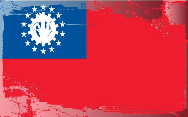 Grunge flagga serie-myanmar — Stockfoto