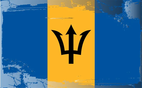 Bandeira Grunge série-Barbados — Fotografia de Stock
