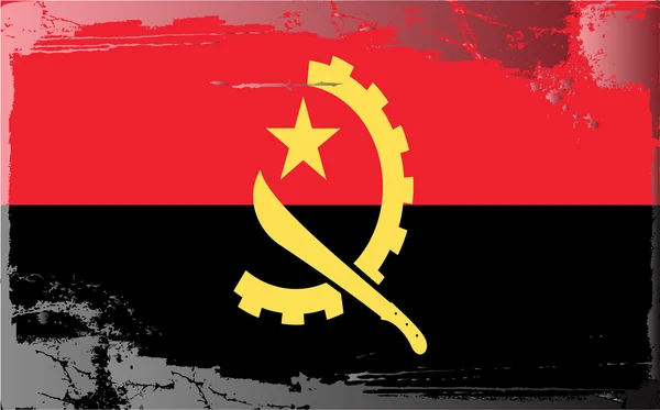 Bandeira Grunge série-Angola — Fotografia de Stock