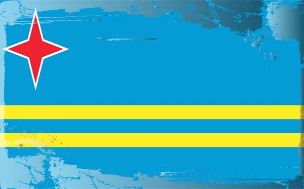 Bandeira Grunge série-Aruba — Fotografia de Stock