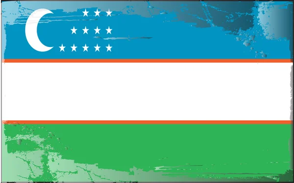 Grunge flagga serie-uzbekistan — Stockfoto