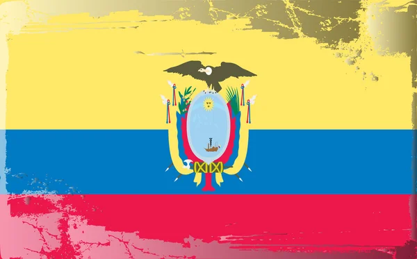 Grunge série drapeau-Équateur — Photo