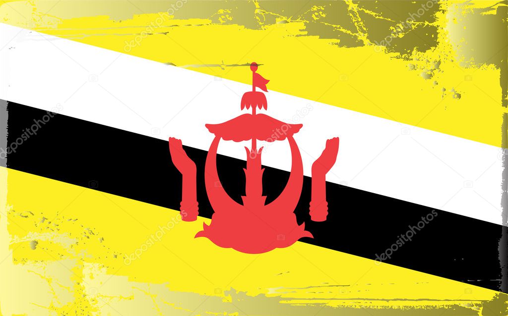 Grunge flag series-Brunei