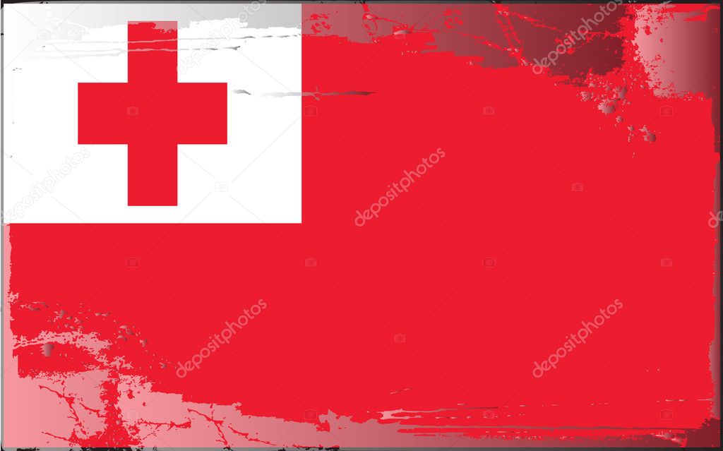 Grunge flag series-Tonga