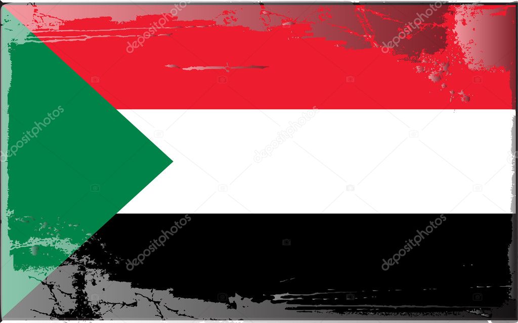 Grunge flag series-Sudan