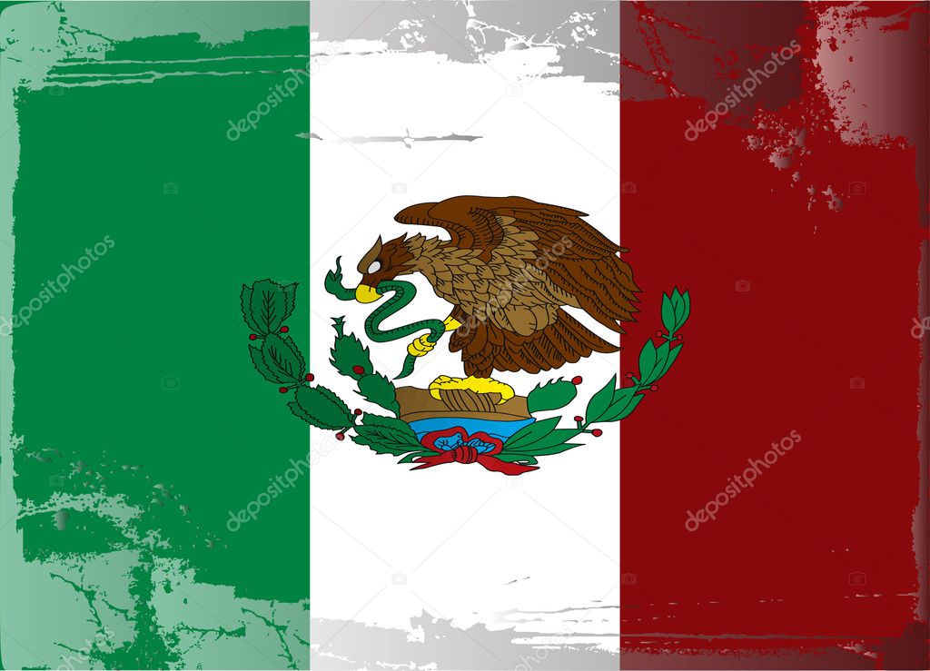Grunge flag series-Mexico