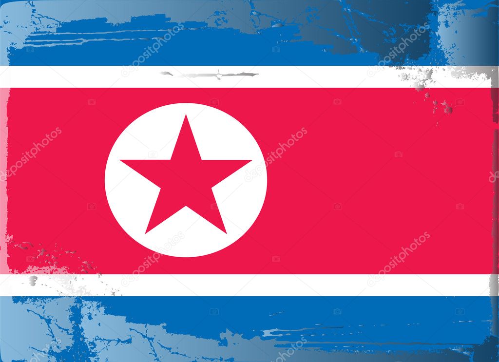 Grunge flag series-North Korea