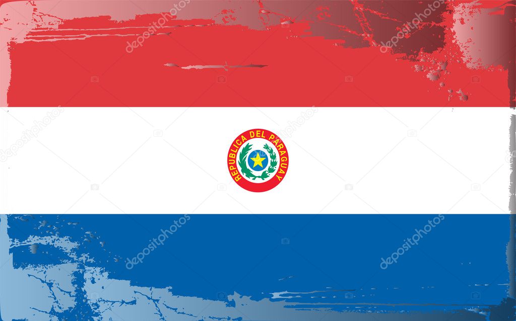 Grunge flag series-Paraguay