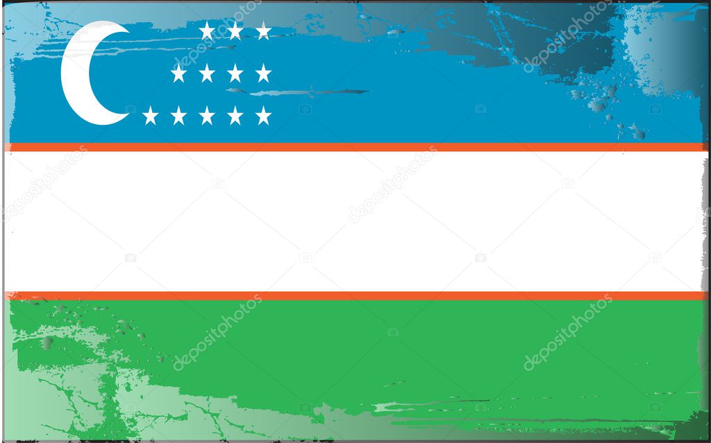 Grunge flag series-Uzbekistan