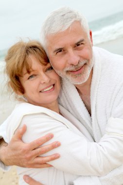 Portrait of happy senior couple clipart