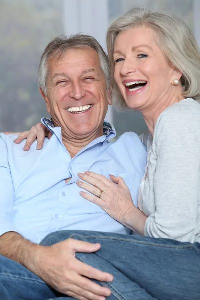 Closeup of happy senior couple — Stock Photo, Image