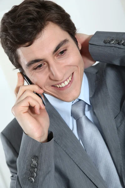 Close-up van zakenman aan de telefoon — Stockfoto