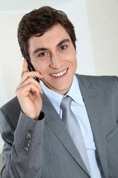 Closeup of businessman on the phone — Stock Photo, Image