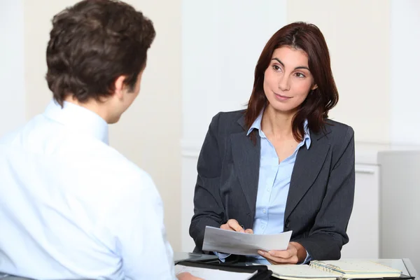 Job applicant having an interview — Stock Photo, Image