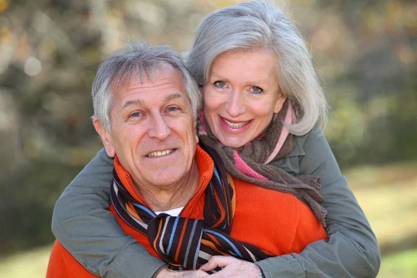 Senior couple in countryside Stock Image