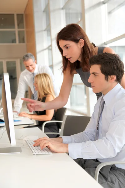 Co-workers in business training — Stock Photo, Image