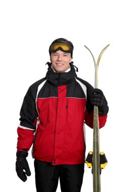 Adult man with winter clothes clipart