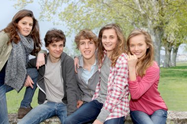 Group of teenagers clipart