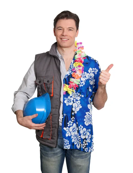 Foreman and man with hawaiian shirt — Stock Photo, Image