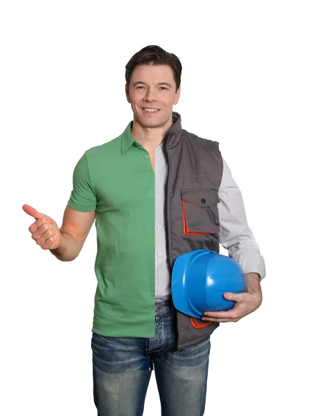 Supervisor de construção e cliente feliz — Fotografia de Stock