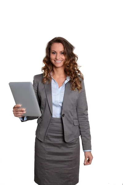 Geschäftsfrau mit Touchpad — Stockfoto