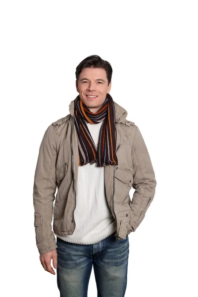 Дорослий чоловік з зимовим одягом — стокове фото