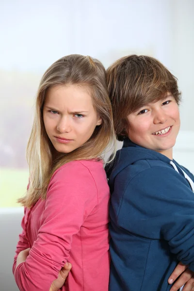 Portrait of brother and sister — Stock Photo, Image