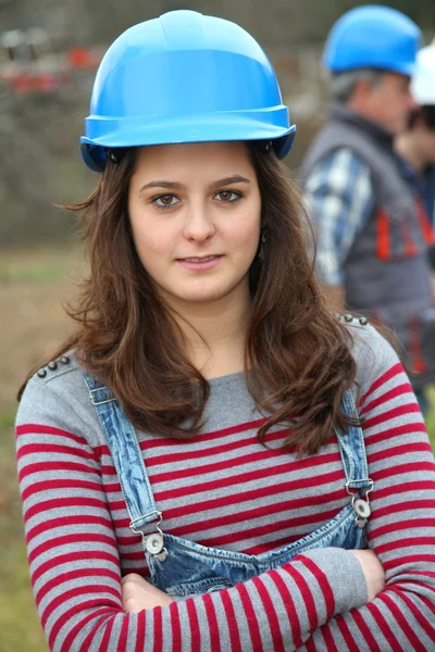 Portrait of teenager with security helmet Stock Picture