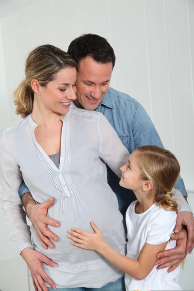 Portrait of family expecting new baby to come — Stock Photo, Image