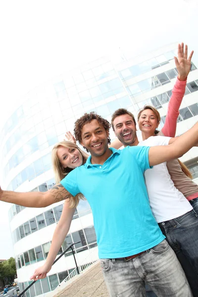 Group of friends at college campus — Stock Photo, Image