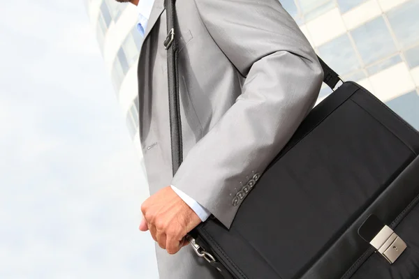Businessman standing outside the office — Stock Photo, Image