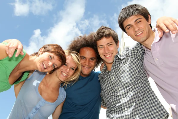 Group of happy students during summer break — Stock Photo, Image